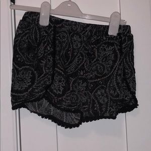 Black Flowy Shorts